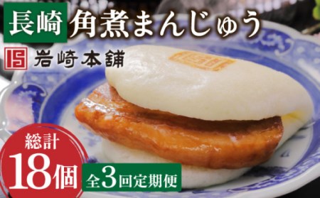 【3回定期便】長崎角煮まんじゅう 6個 (総計18個)【岩崎本舗】[OCT002]角煮まんじゅう饅頭角煮まんじゅう饅頭角煮まんじゅう饅頭