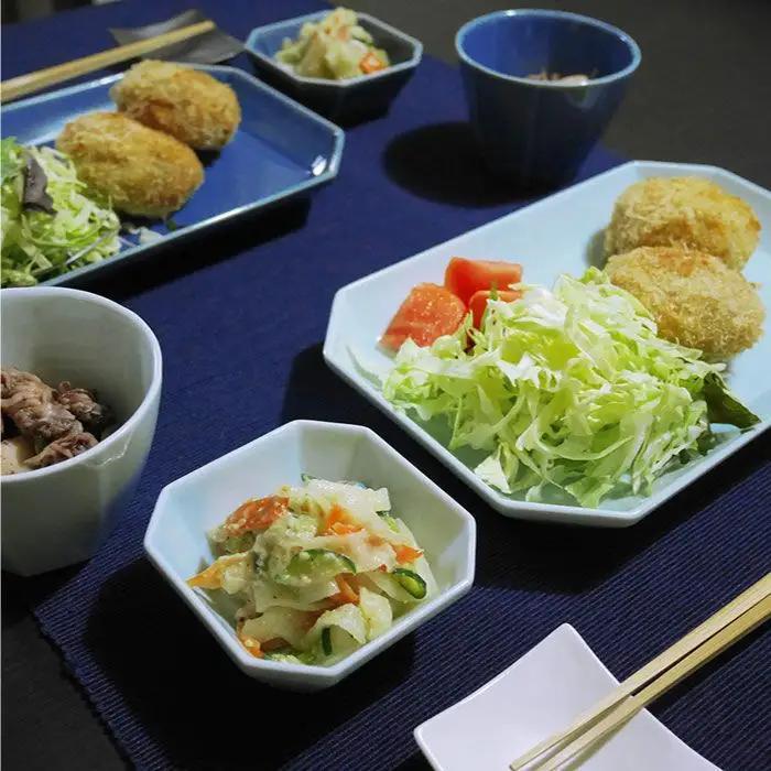 【波佐見焼】八角シリーズ 6点セット うす瑠璃・青磁 皿 食器 カップ【和山】 [WB23]  波佐見焼