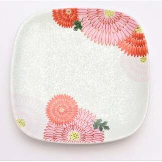 有田焼 幸楽窯 錦銀叩き菊花尽くし正角銘々皿 5枚セット 丸兄 A30-270_イメージ4