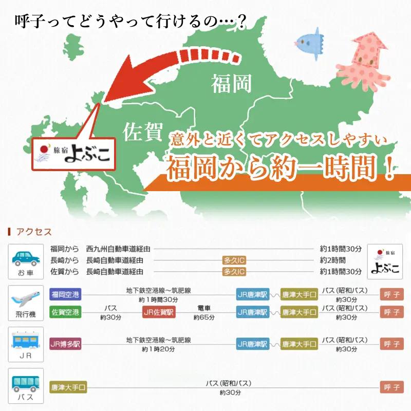 呼子名物と旅宿よぶこの名物会席 2名様お食事券 旅行 ギフト