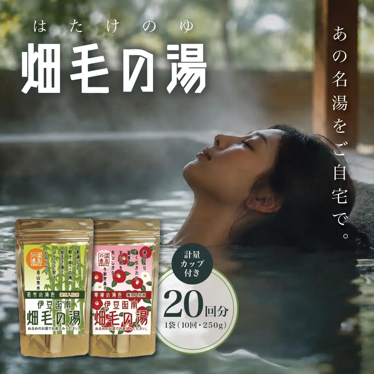 【薬用入浴剤】伊豆函南畑毛の湯:畑毛温泉の成分そのままの「温泉の素」10回分×2種類を1袋ずつ_美容 入浴剤 _【KN-015-009】