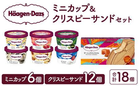 ハーゲンダッツ『ミニカップ(6個)＆クリスピーサンド(12個)セット』アイスクリーム アイス スイーツ デザート_H0016-125