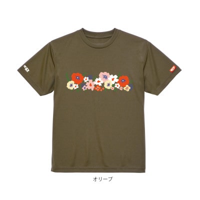 JTTA公認　卓球ユニフォーム【男女兼用(ドライ):XXLサイズ】フラワー2　オリーブ【1671266】