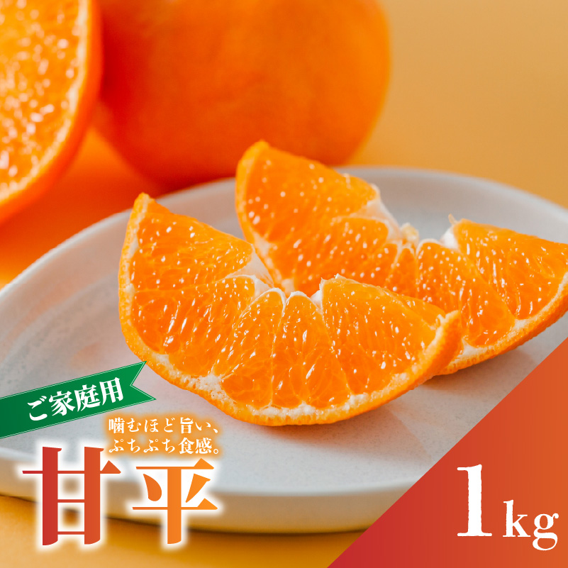 【2027年2月上旬頃から順次発送】甘平 家庭用 1kg　4?5玉 お試しサイズ Sから4Lサイズ混合 | 柑橘 みかん 蜜柑 果物 くだもの フルーツ おすすめ 国産 お取り寄せ グルメ ギフト 期間限定 数量限定 ご当地 愛媛 松山 蓮果園