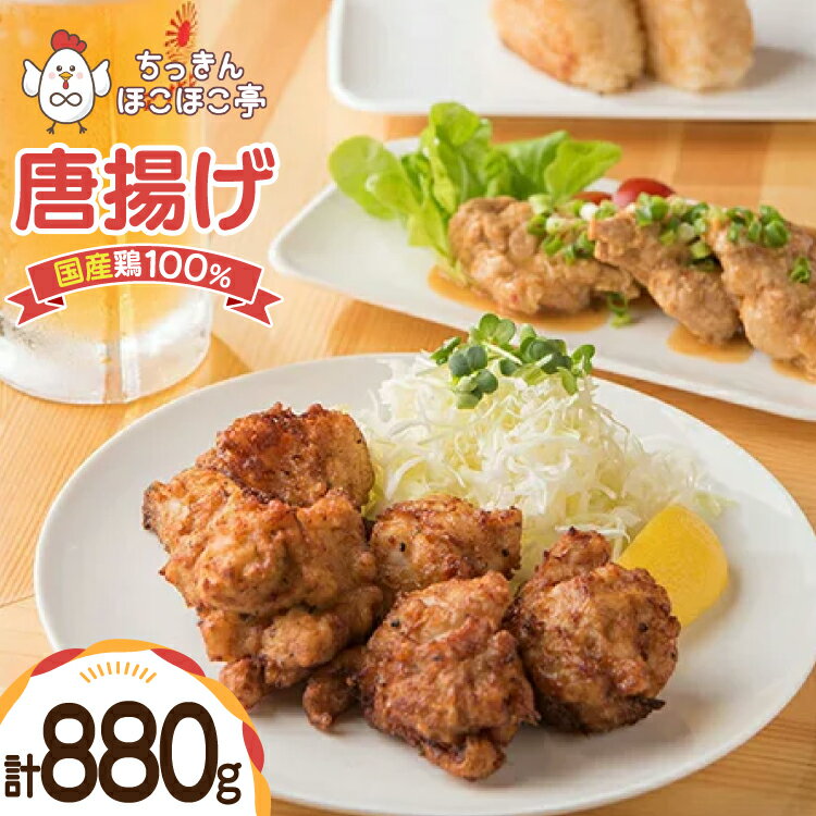 【ふるさと納税】【国産鶏100％使用】 唐揚げ 冷凍 鶏もも 880g [tk06ayt310000 山形県 高畠町 ちっきんほこほこ亭] からあげ から揚げ しょうゆ レンジ 惣菜 お惣菜 国産 鶏肉 鶏 もも肉 簡単調理 お弁当 おかず