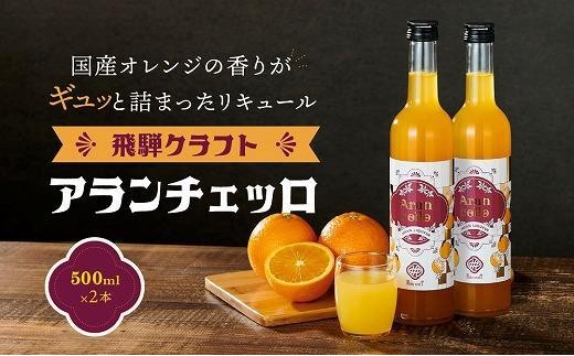 
                  飛騨クラフト アランチェッロ 500ml×2本 | リキュール 酒 お酒 国産 オレンジ 飛騨高山 森瓦店 MM011VP
                