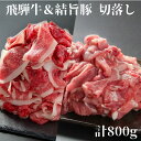 【ふるさと納税】年内お届け 年内配送 訳あり 飛騨牛 切落とし 300g（150g×2パック）結旨豚 切落し 500g 冷凍真空パック | 肉 お肉 切り落とし すき焼き すきやき 黒毛和牛 和牛 個包装 小分け 人気 おすすめ 牛肉 豚肉 食べ比べ セット ギフト お取り寄せ【MS018】