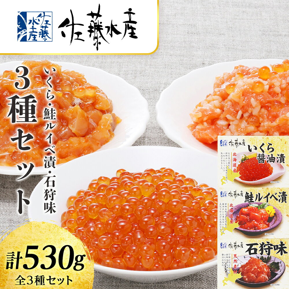 【ふるさと納税】 佐藤水産 いくらと鮭ルイベ漬・石狩味の3種セット 魚貝類 サーモン 鮭 いくら 魚卵 ルイベ イクラ しょうゆ漬け 北海道ふるさと納税 千歳市 ふるさと納税【北海道千歳市】ギフト ふるさと納税