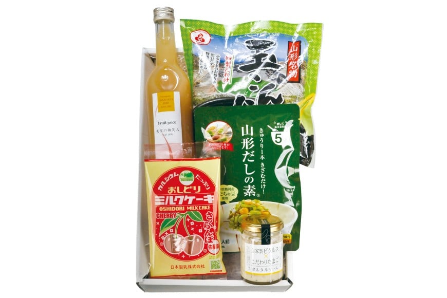 
            特産品 詰め合わせ 美味玉手箱 まほろば セット [高畠町観光協会 山形県 高畠町 tk06ays670006] もも ジュース ピクルス たまご 卵 タルタルソース 特製 たれ こんにゃく 玉こんにゃく だし だしの素 ミルク ケーキ お菓子 おかし
          