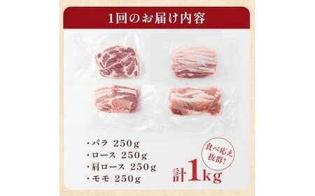 四元豚 4種の焼き肉セット 1kg GIFTON バラ モモ ロース 肩ロース 焼き肉 豚 豚肉 岩手県 北上市 ごえん株式会社 D0532 レビューキャンペーン