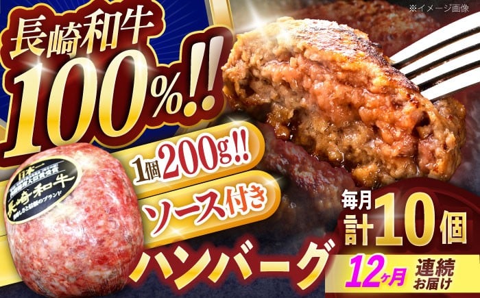 
            【12回定期便】長崎和牛 ハンバーグ 10個 国産和牛 ハンバーグ 焼くだけ 冷凍 ハンバーグ 個包装 長崎県 川棚町 冷凍 はんばーぐ hannba-gu hamburg 国産はんばーぐ 人気 /【株式会社 黒牛】[OCE070]
          