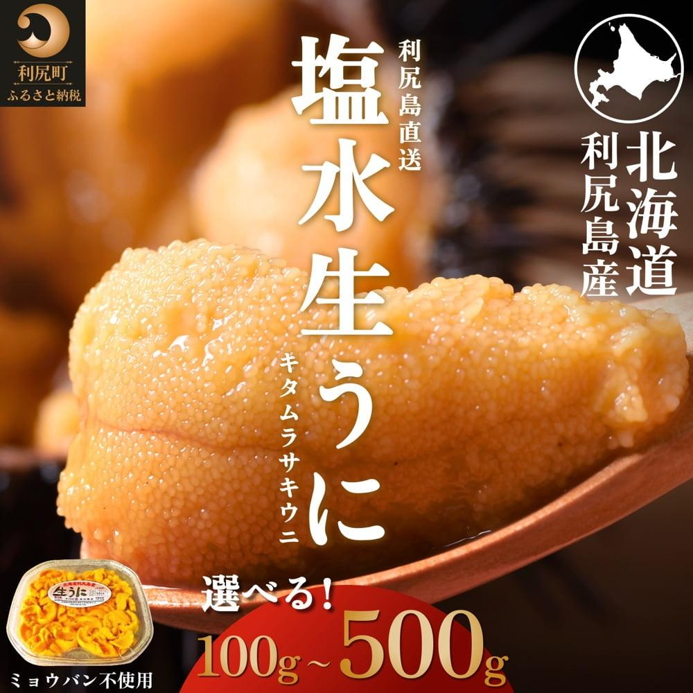 【ふるさと納税】【2027年発送受付】天然塩水生うに 利尻島産 選べる100g～500g(1パック100g) 利尻昆布育ちの旨みウニ【2027年7～8月発送分】｜北海道 天然 朝獲れ 無添加 ミョウバン不使用 ムラサキウニ