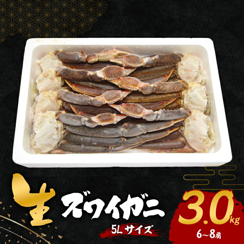 【ふるさと納税】生ズワイガニ 5Lサイズ 3.0kg(6～8肩)　お届け：最大で1ヶ月程度かかる場合がございます。