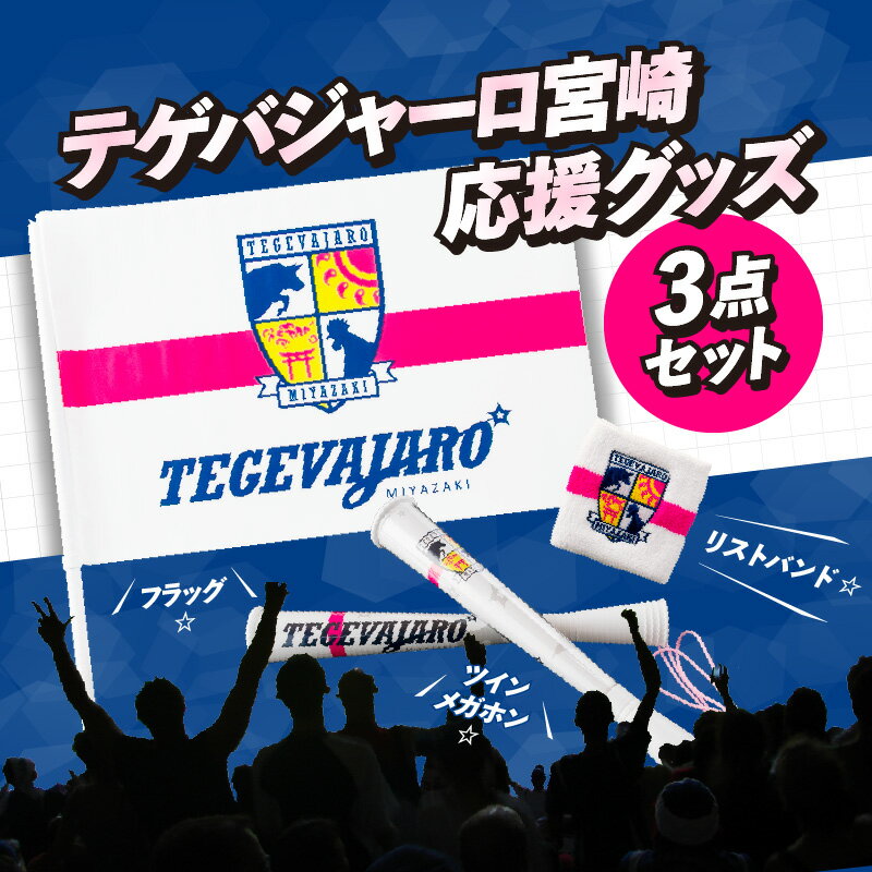 【ふるさと納税】テゲバジャーロ宮崎 応援グッズ 3点セット サッカー グッズ 応援 メガホン フラッグ リストバンド ツインメガホン 旗 布バンド スポーツ観戦 スポーツ 観戦 プロサッカー 宮崎 サッカーチーム 応援グッズセット 観戦グッズ 宮崎県 宮崎市 送料無料
