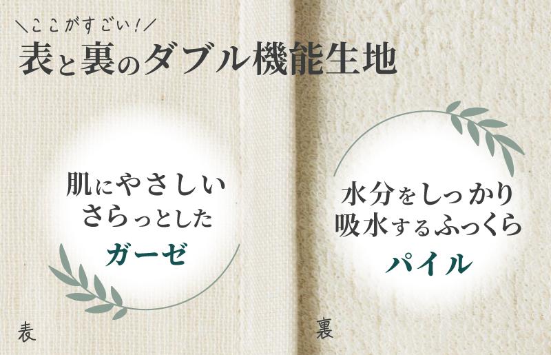速乾・コンパクト・肌に優しいガーゼ＆パイルのループ付フェイスタオル７枚セット キナリ【泉州タオル 国産 吸水 普段使い シンプル 日用品】 099H1548