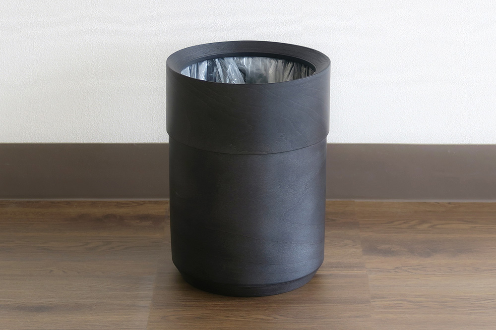 BUNACO 袋の見えないダストボックス（ブラック） ブナコ ゴミ箱 木製家具 おしゃれ  シンプル
