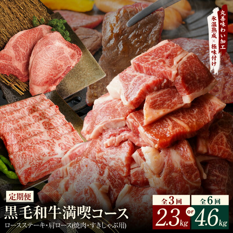 【ふるさと納税】黒毛和牛 選べる 定期便 3回 / 6回 ステーキ 焼肉 すき焼き しゃぶしゃぶ 丸善味わい加工 毎月配送コース ロースステーキ 肩ロース 肉 泉佐野市 送料無料 氷温熟成牛 牛肉 熟成肉 お取り寄せグルメ ふるさと納税オリジナル 限定 肉の泉佐野