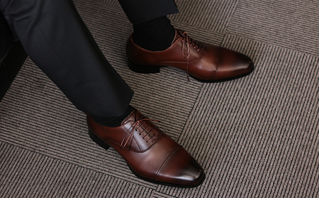 RERiSE TRIGGER RE-3001 本革ビジネスシューズ ストレートチップ DARK BROWN 25cm（ダークブラウン）