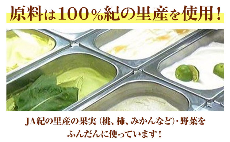 季節のジェラート 6種セット （ミルク・桃+ランダム4種）《30日以内に出荷予定(土日祝除く)》和歌山県 紀の川市 JA紀の里 紀の里農業協同組合 ジェラート アイス デザート カップアイス