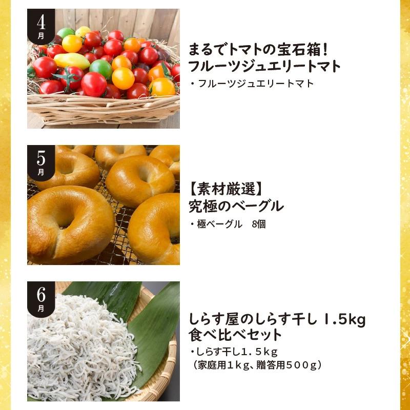 定期便 12回 厳選 肉 魚 野菜 フルーツ すべて 詰まった 旬 全12回 12ヶ月 いちご いちじく カレー トマト うなぎ しらす ベーグル 甘栗 ナッツ 生落花生 米 ハム 鶏 鍋セット お届