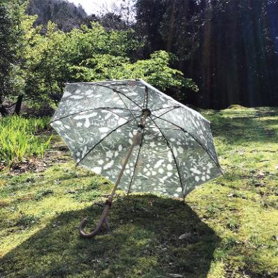 ふるさと納税 富士吉田市 日傘　 夏草/グレー　麻100%/パラソル/散歩/熱中症対策/日焼け対策/清涼感 【舟久保織物】 |  | 02
