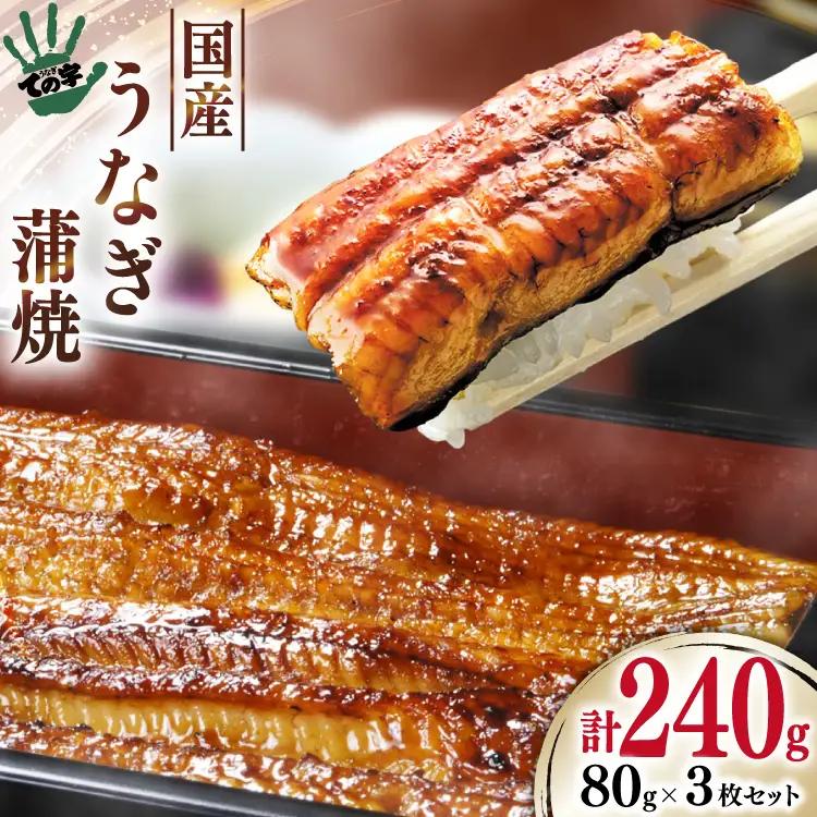 うなぎ 国産 鰻 蒲焼 80g×3