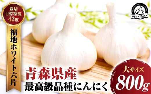 【2025年産】にんにくのよしだ家 青森県産 にんにく 大サイズ 800g 福地ホワイト種 にんにく 青森県 にんにく 三戸町 H2909