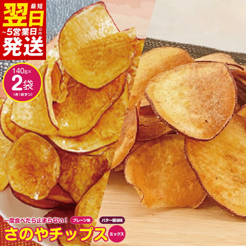 【ふるさと納税】さのやチップス ミックス（プレーン／バター醤油）140g×2パック 芋匠さのや 人気メニュー 最短 翌日発送 5営業日 大阪府 泉佐野市 送料無料