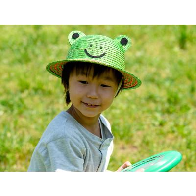 ふるさと納税 春日部市 春日部市伝統工芸品 田中帽子店　子ども麦わら帽子　カエル　頭囲52cm(UK-H010-K52) |  | 01