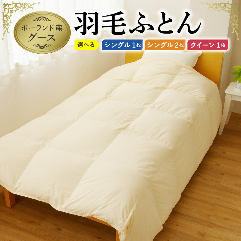 【ふるさと納税】＼選べる／ ポーランド産 グース贅沢仕様 羽毛布団 シングル / クイーン