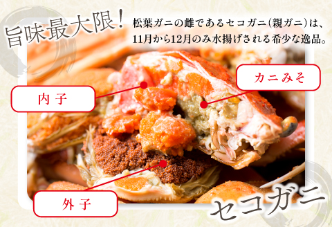 【蒸し】訳あり足折れご自宅用　日本海産親ガニ（セコガ二）10枚