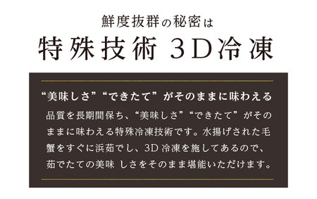訳あり 3D冷凍 ボイル毛がに 650g前後×1尾 北海道産 毛蟹 毛ガニ