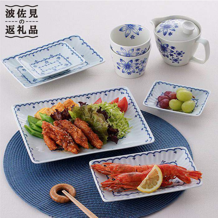 【ふるさと納税】【波佐見焼】角皿 プレート そばちょこ 含む オリジナルセットアップ商品 食器 皿 【トーエー/大貴セラミックス】 [NB33]
