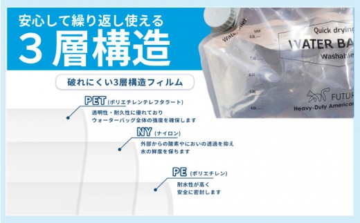 FUTURE FOX 非常用ウォーターバッグ 8L コンパクト [FF58]//キャンプ アウトドア キャンプギア 登山 車中泊 用品 災害用 直飲 地震 避難時 断水 水 松川町 ふるさと納税 長野
